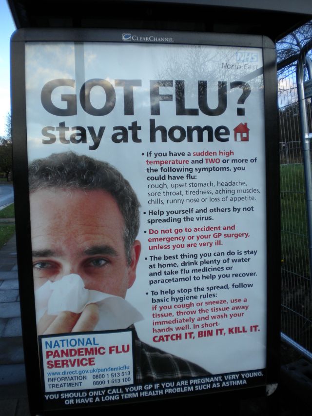 イギリスのインフルエンザに関する広告